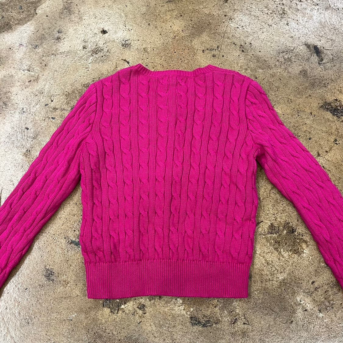 폴로 랄프로렌 핫 핑크 꽈배기 니트 가디건  상품이미지4