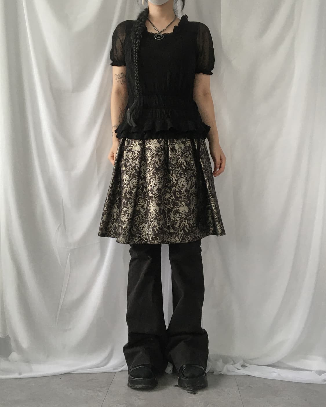 Shirring point woolen knit 상품이미지1