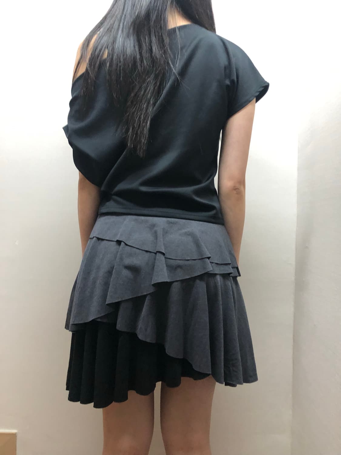 빈티지 그레이 블랙 프릴 스커트 상품이미지7