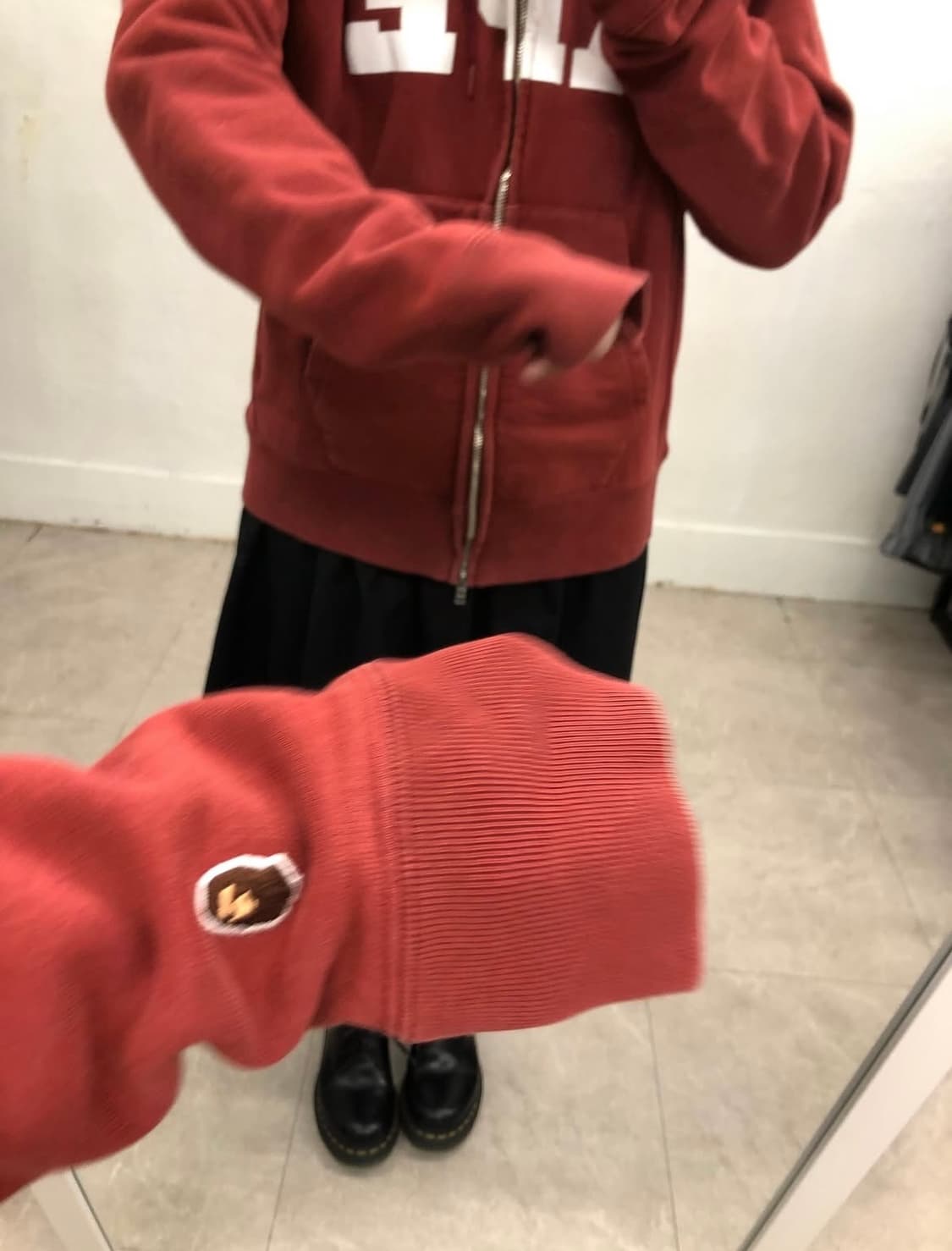 베이프 버건디 후드 집업 상품이미지1