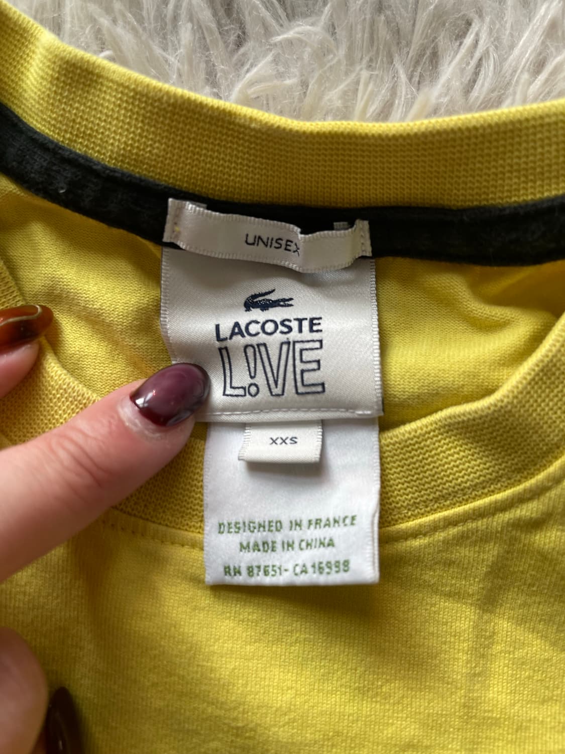 라코스테 옐로우 긴팔 티셔츠 남녀공용 상품이미지2
