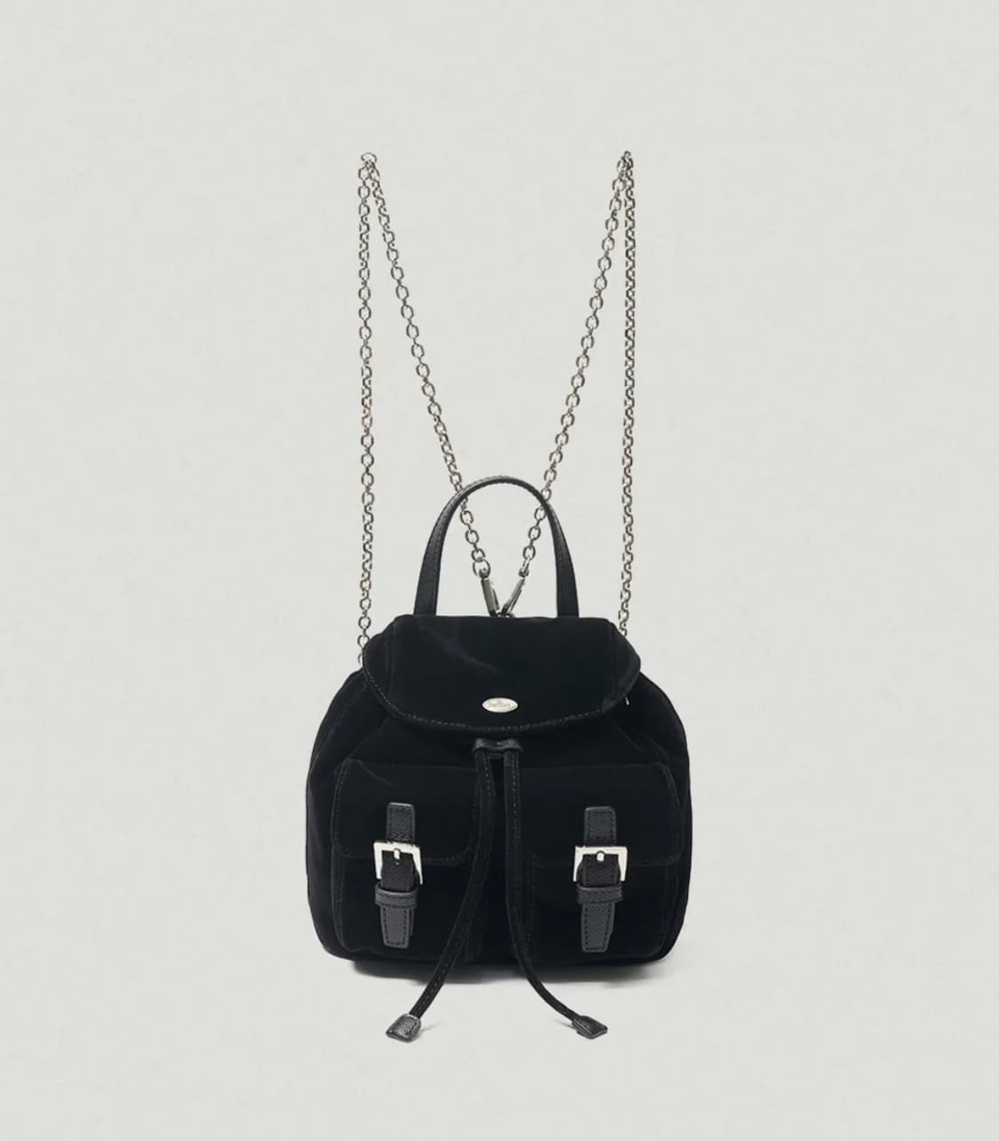 더바넷 모브 리틀 체인 벨벳 백팩 상품이미지1