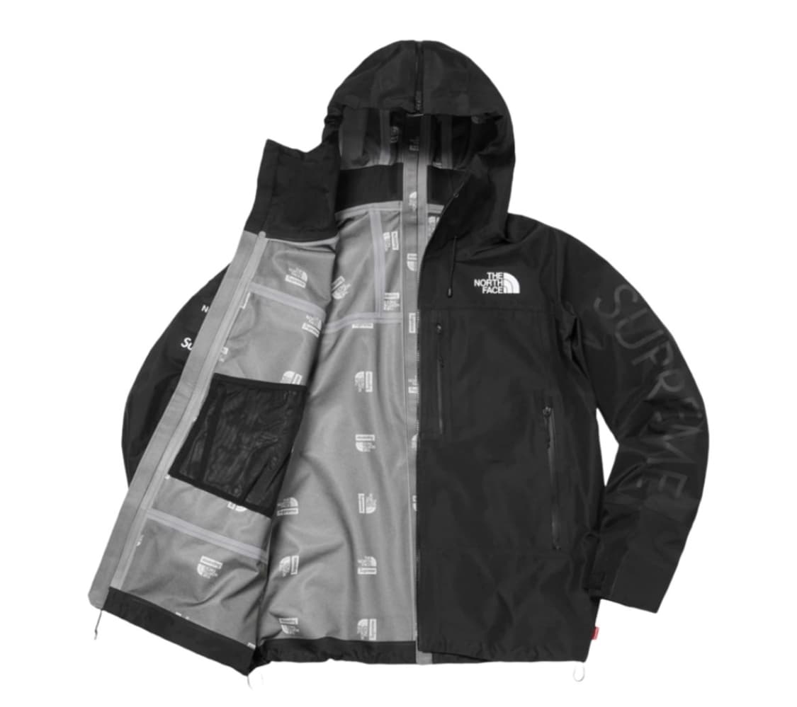 M) 슈프림 x 노스페이스 스플릿 테이프드 심 쉘 자켓 블랙 새상품 상품이미지2