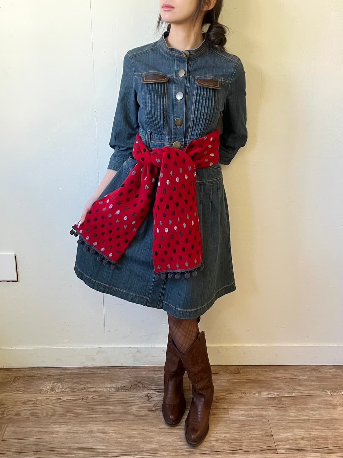 japan vtg 스트로베리 머플러 상품이미지5