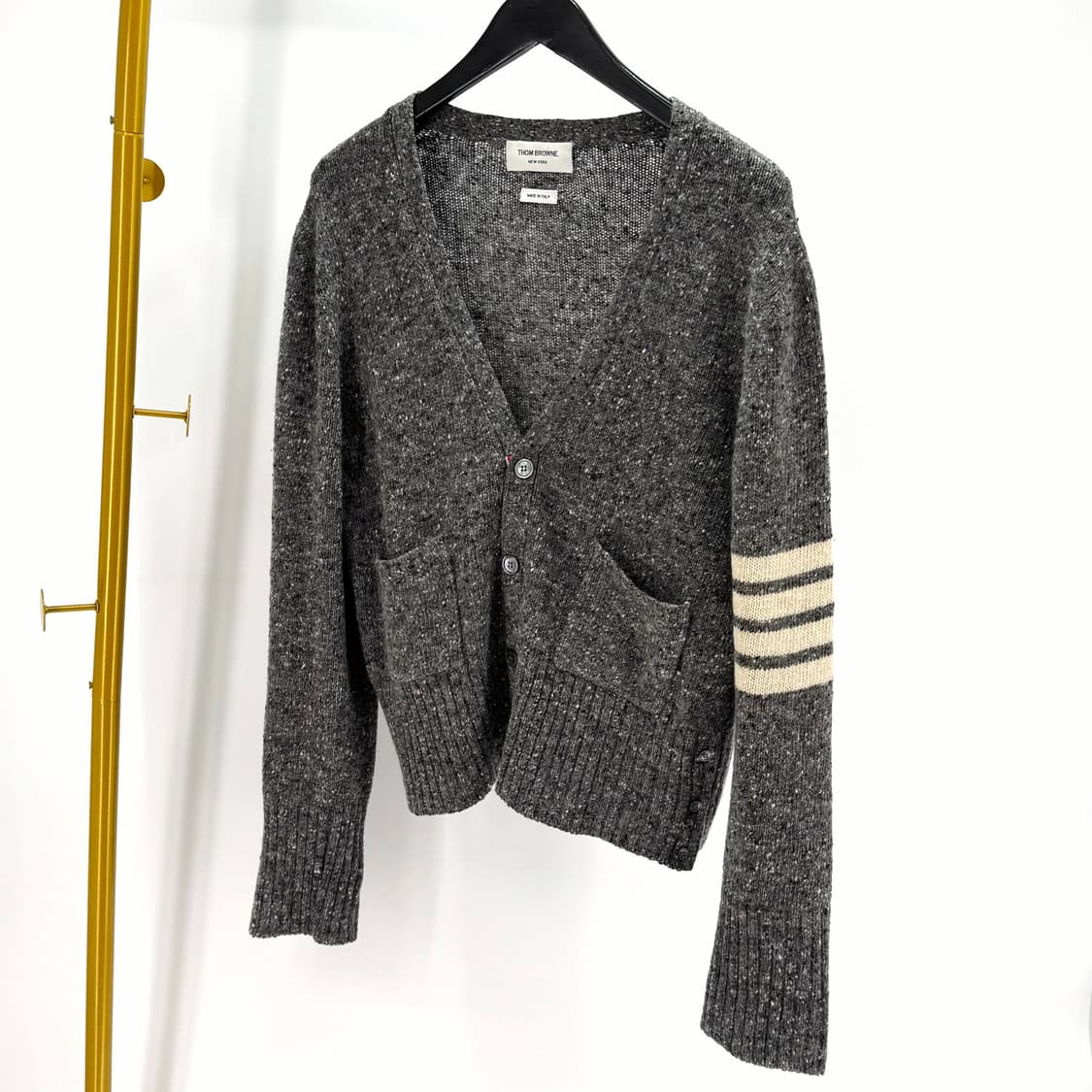 [3사이즈] 톰브라운 사선완장 모헤어 트위드 가디건 (MKC084A) 상품이미지1