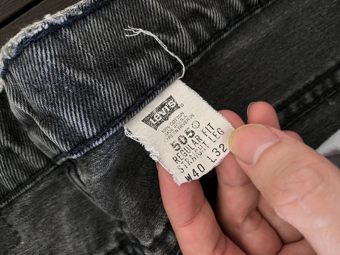 (40x32) 90s 리바이스 505 오렌지탭 흑청 블랙 USA 상품이미지2