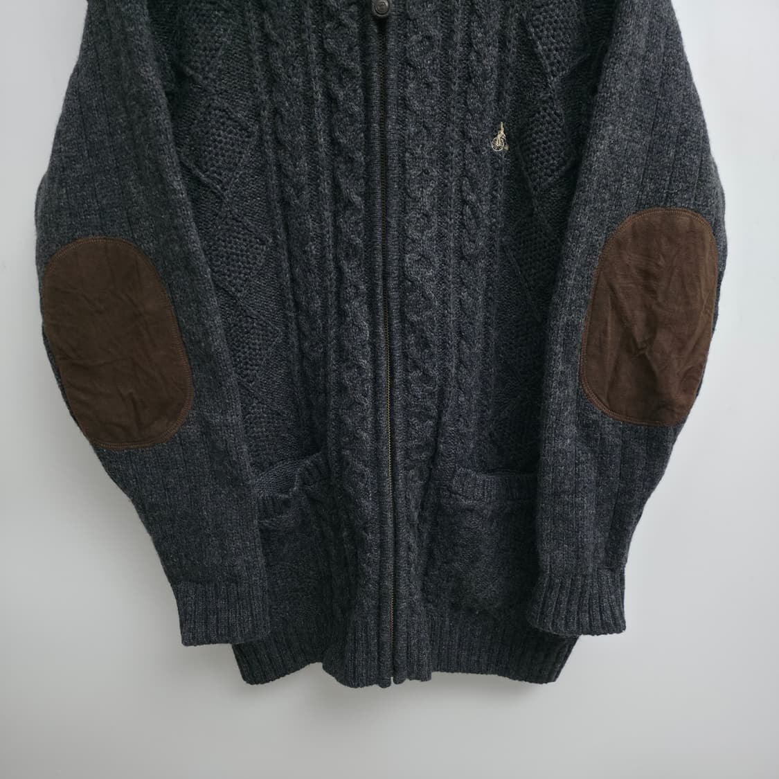 [XL] 빈폴 회색 케이블 니트 집업 가디건 상품이미지5
