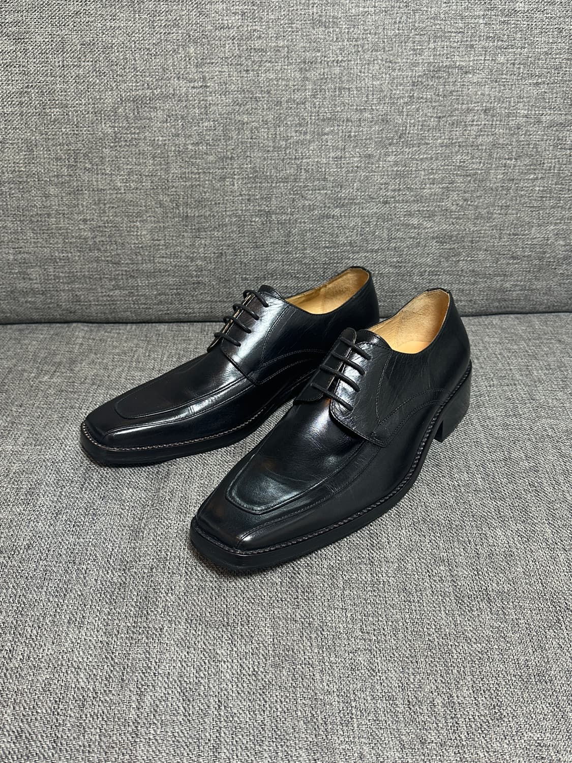 프라다 스퀘어토 레더 더비 레이스업 슈즈 구두 상품이미지1