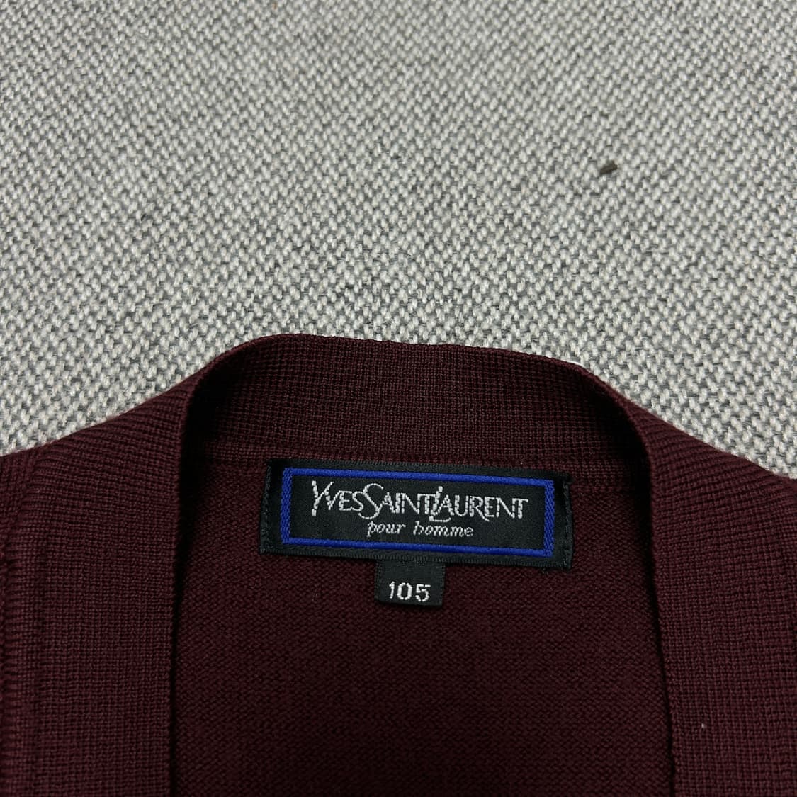 입생로랑 버건디 울 금장 가디건(105) 상품이미지2