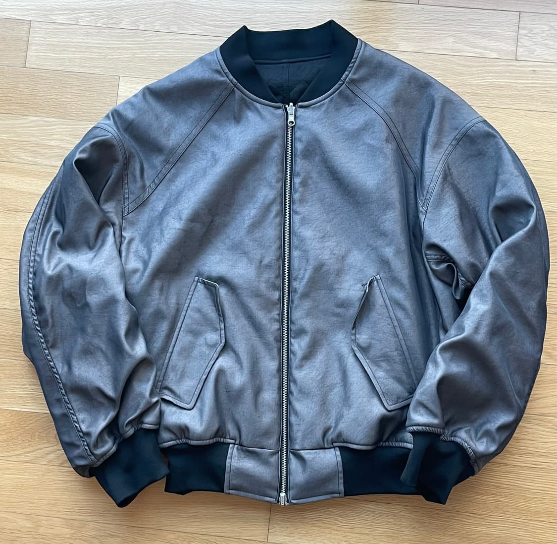 비긴202 빈티지 사틴 리버서블 봄버 상품이미지4