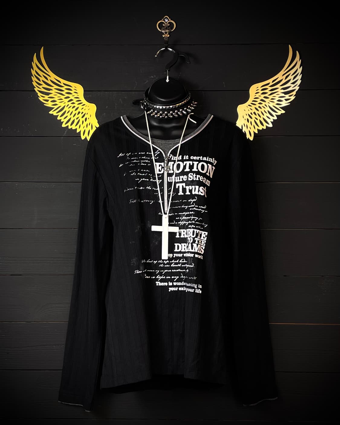 JPN 펑크 레이어드 지퍼 레터링 블랙 롱슬리브 상품이미지1