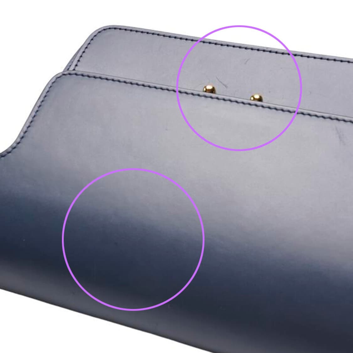 (중고) 마르니 네이비 카프스킨 트렁크 미듐 숄더백 상품이미지6