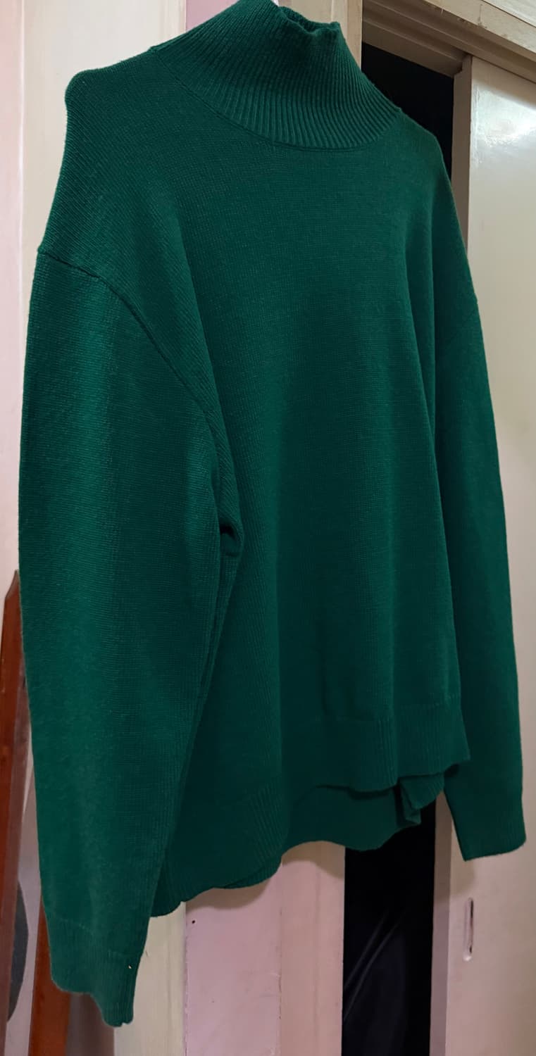 무신사스탠다드 오버사이즈 터틀 넥 니트 그린 L 상품이미지2