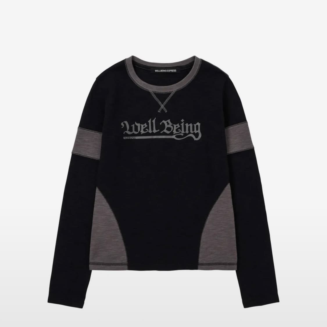 웰빙익스프레스 Melange Color Block Top Black M 상품이미지1