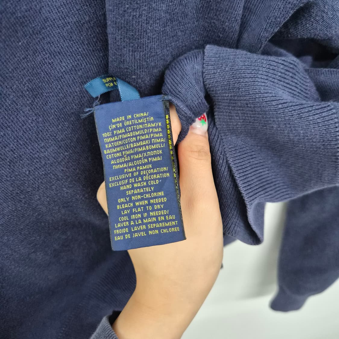 폴로 랄프로렌 네이비 V넥 니트 남성 2XL 상품이미지4