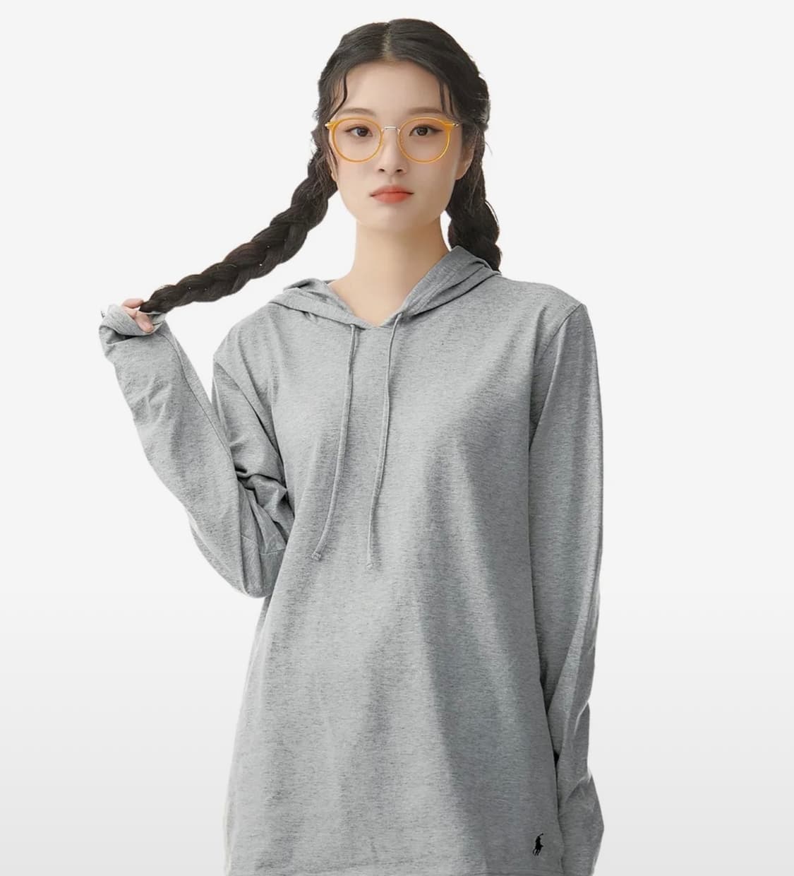 [L] 폴로 랄프 로렌 홈웨어 후드티셔츠 그레이 상품이미지2