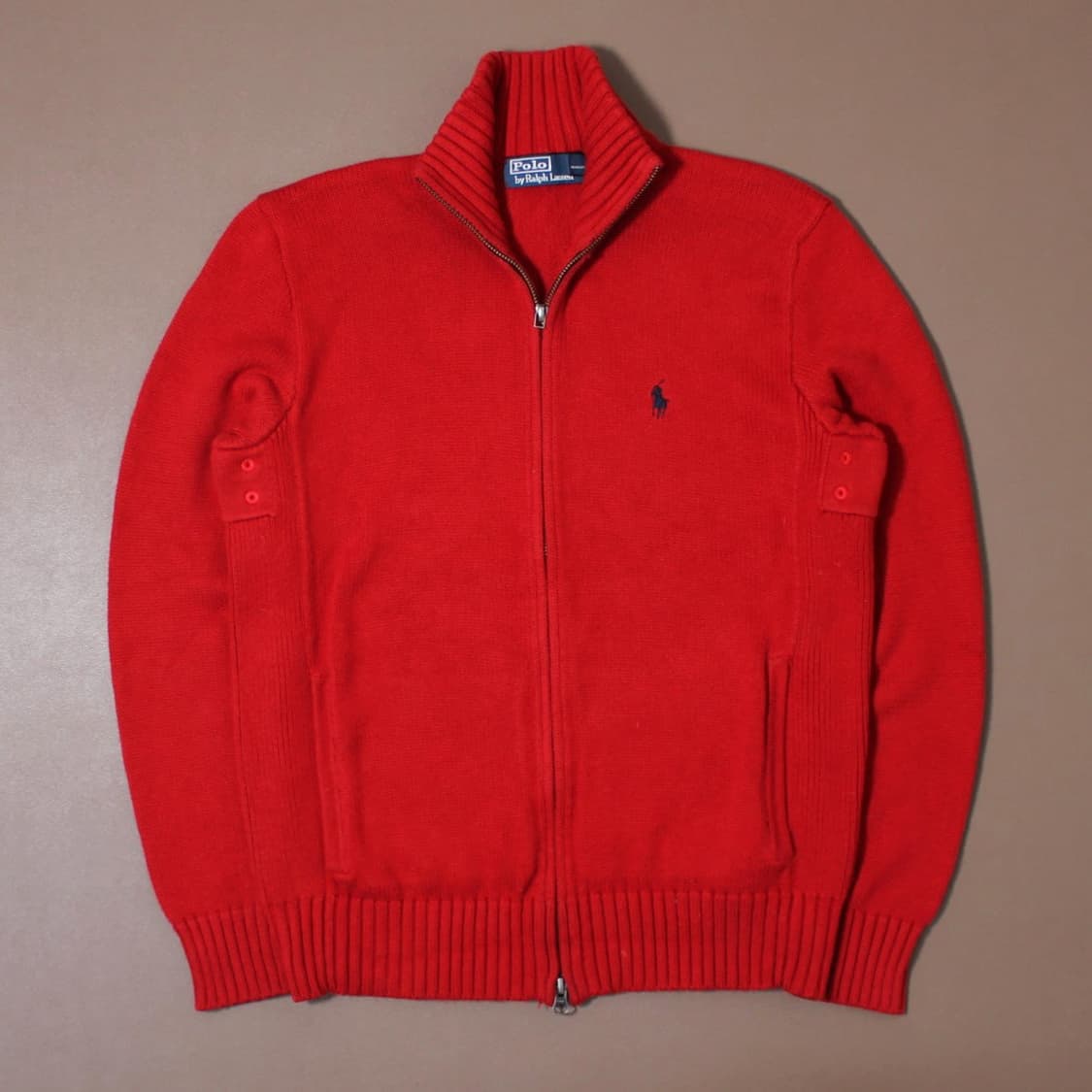 Polo 폴로 랄프로렌 레드 니트 집업 상품이미지1