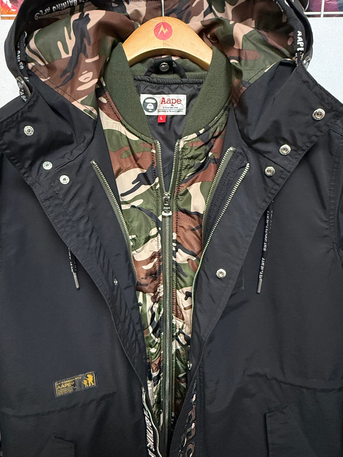 AAPE BY *A BATHING APE®  카모 투인원 파카 재킷 L 상품이미지5