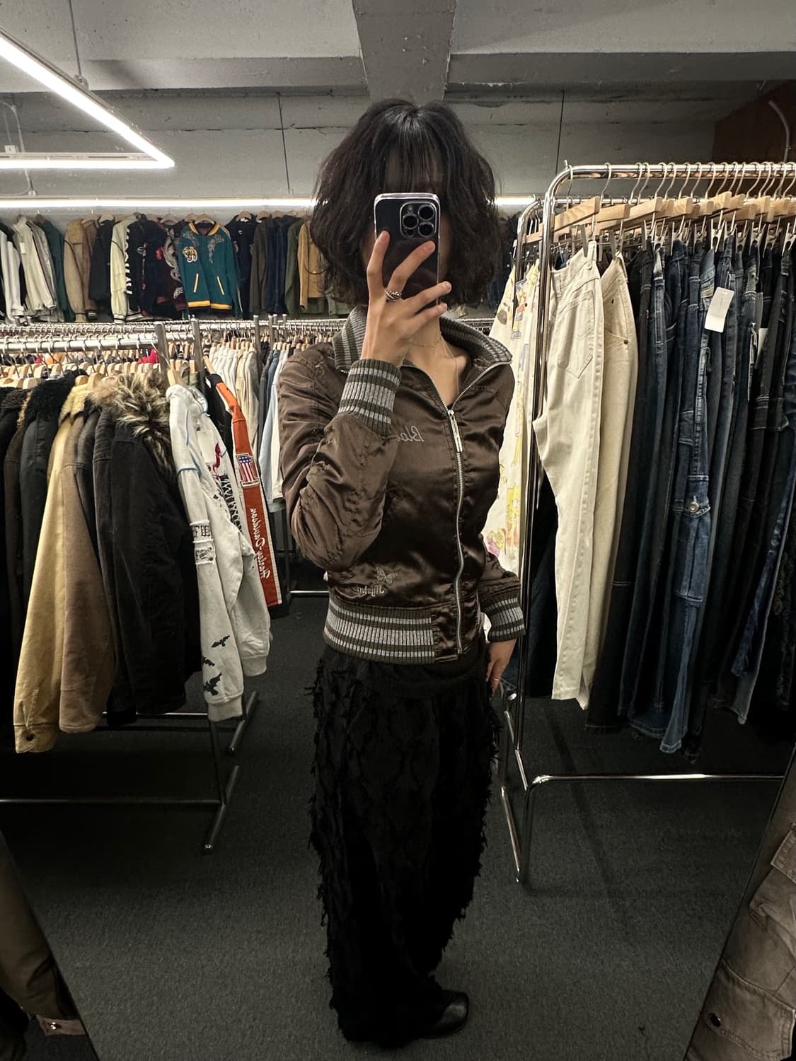 OS)Hysteric Glamour 빈티지 자수 누빔 블루종 자켓 상품이미지1