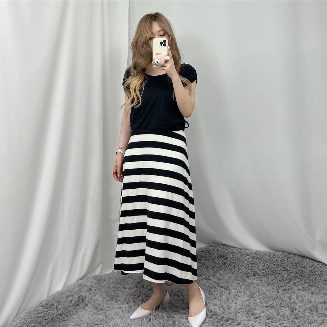 스트라이프 원피스 세트 상품이미지1