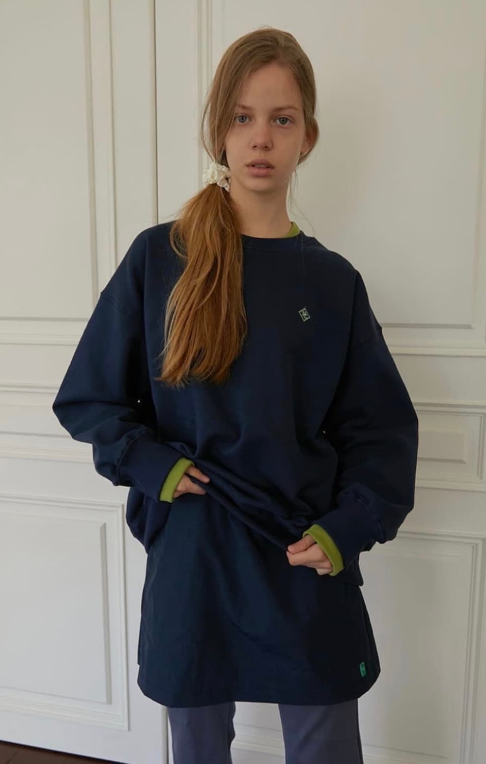 노컨텐츠 레이어드 맨투맨 Layered Sweatshirt _ Navy 상품이미지1
