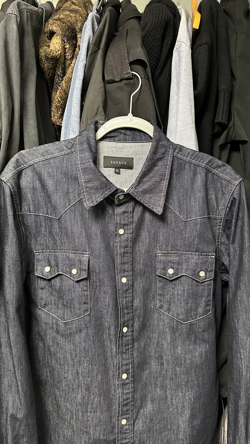 SAVAGE 데님 웨스턴 셔츠 XL 상품이미지2