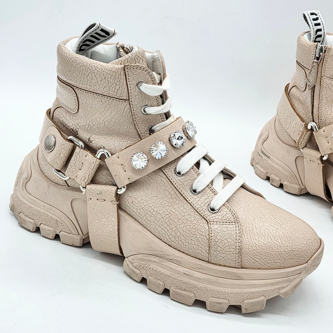 미우미우 우먼 크리스탈 하이킹 부츠 핑크 (39) 상품이미지6