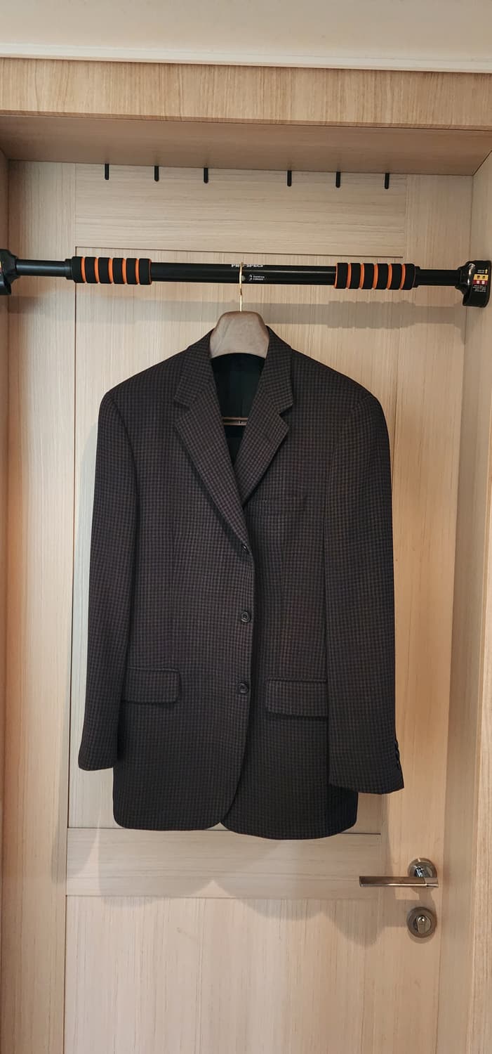 브라운 하운드투스 체크 3버튼 울자켓 XL 상품이미지1