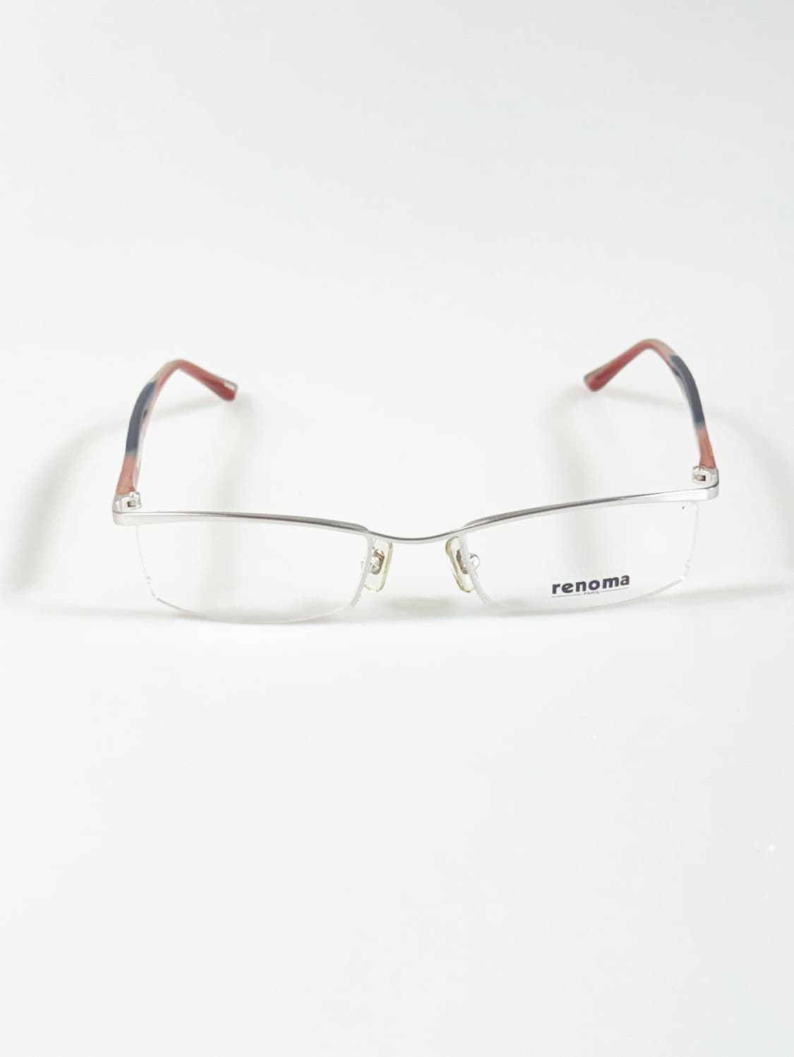 90s RENOMA Paris 실버 스퀘어 반무테 빈티지 안경 상품이미지2