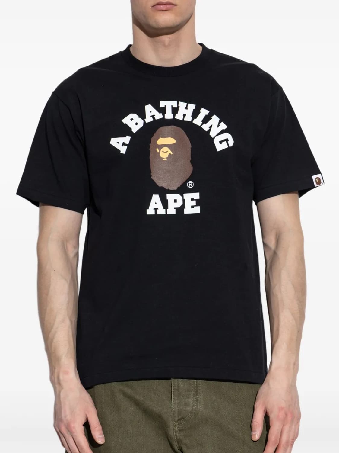 베이프 로고 프린트 티셔츠 블랙 XL 상품이미지2