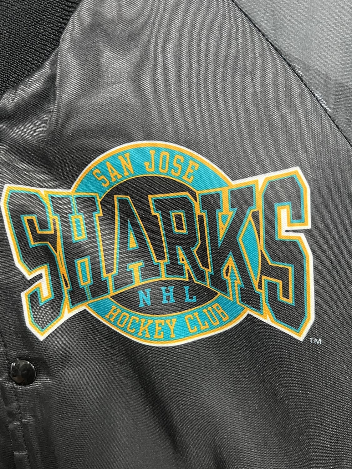 90s American Vintage 올드스쿨 산호세 샤크스 봄버 자켓 상품이미지4