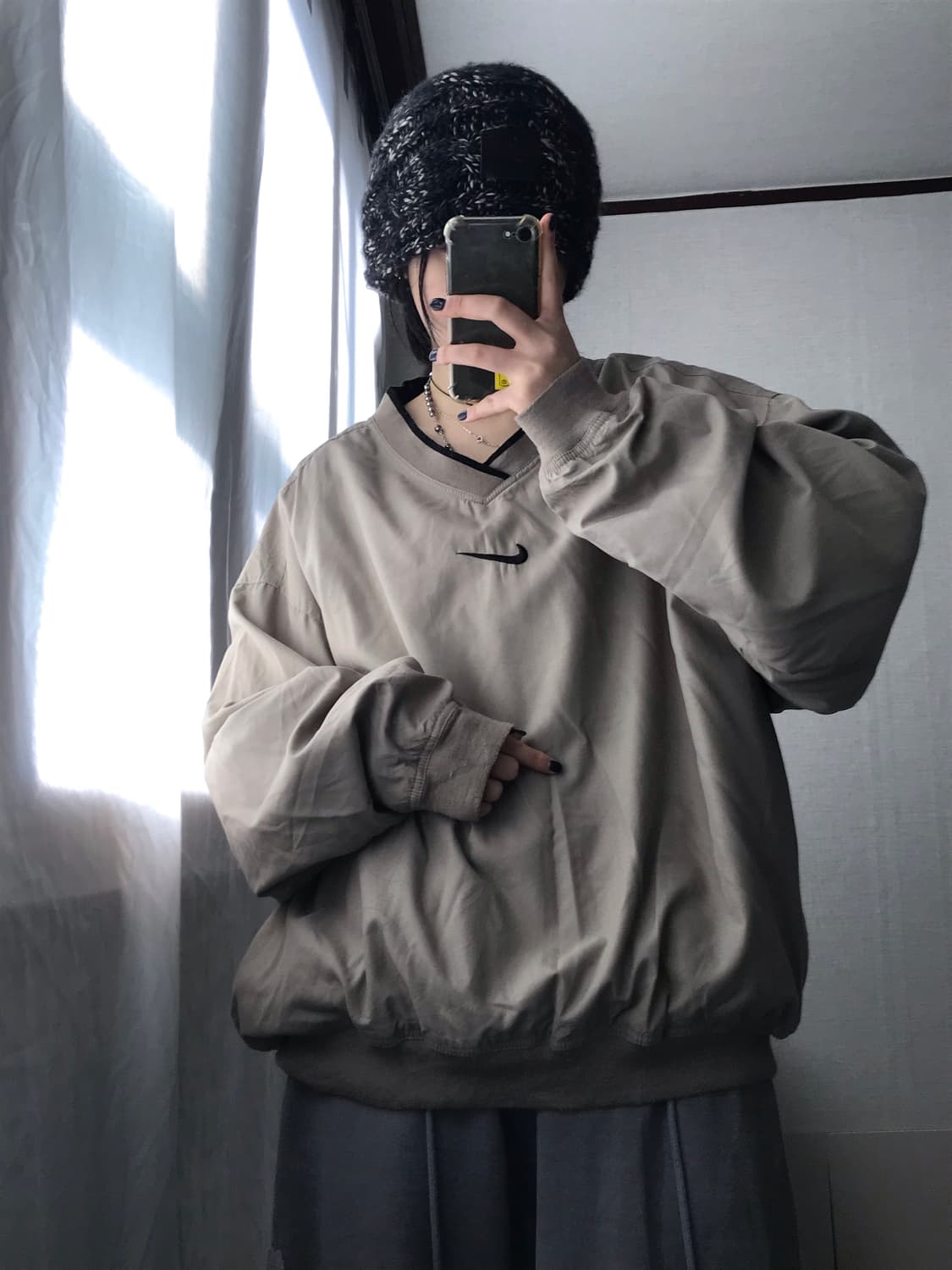 나이키 00s 베이지 오버핏 웜업 상품이미지5