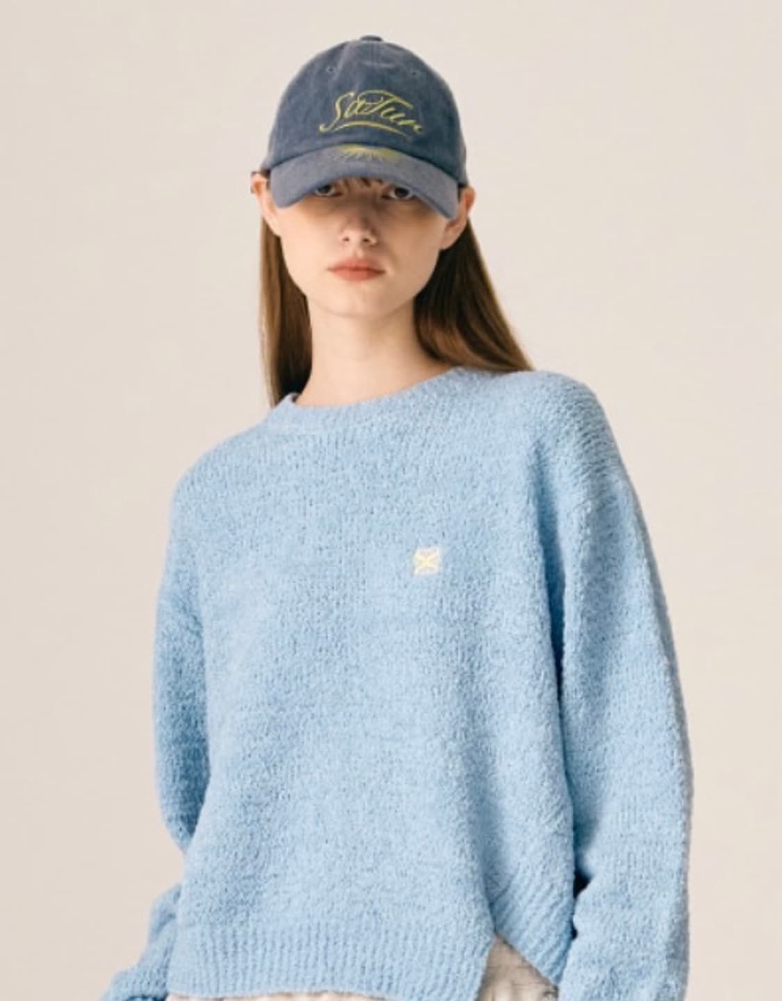 세터 더블린 언발란스 울 블렌드 니트 라이트 블루 M 상품이미지3