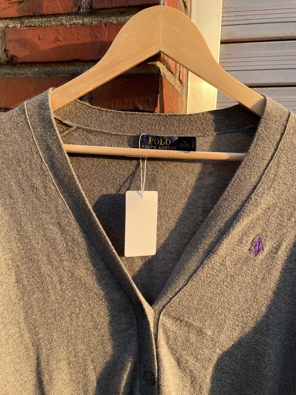 폴로랄프로렌 그레이 퍼플포니 가디건 상품이미지2