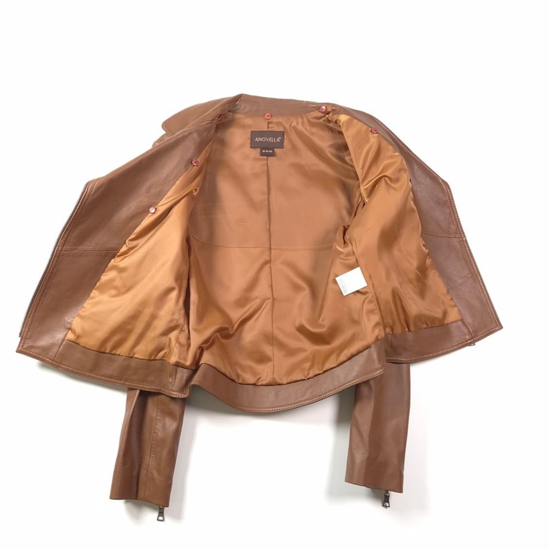 ANOVELLA 리얼 램스킨 양가죽 라이더 자켓 브라운 상품이미지5