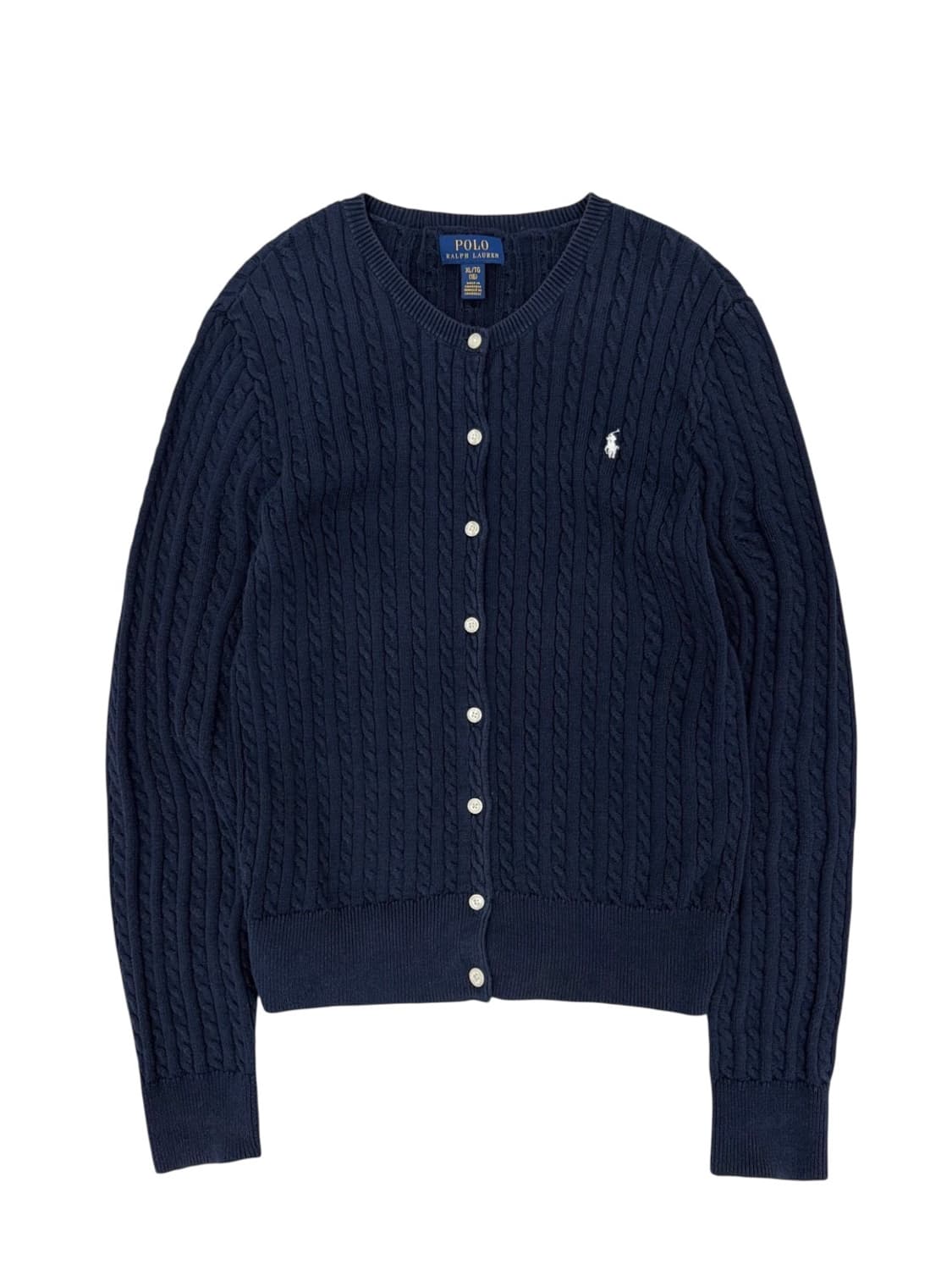 폴로 케이블 꽈배기 가디건 네이비 (키즈/여성XS) 상품이미지1