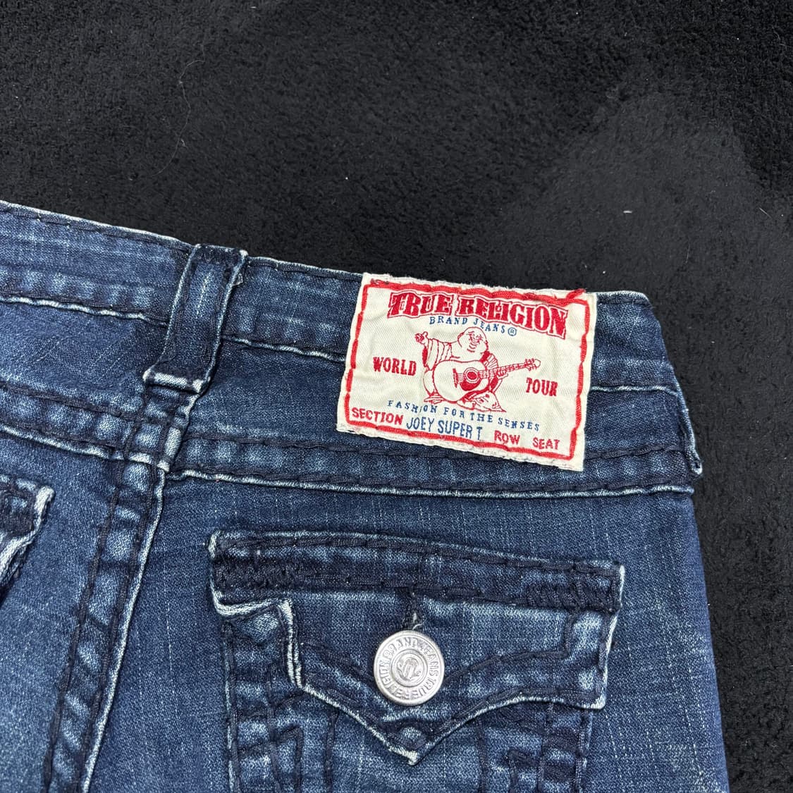 26 트루릴리전 진청 워싱 부츠컷 플레어진 상품이미지3