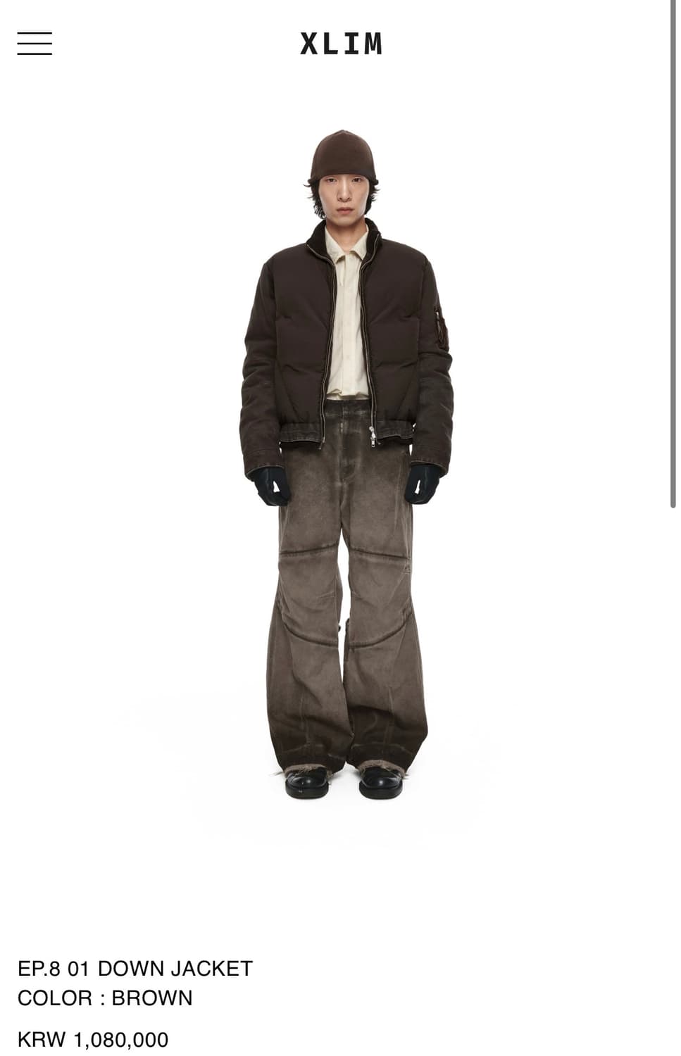 [L] XLIM EP.8 다운 자켓 브라운 상품이미지1