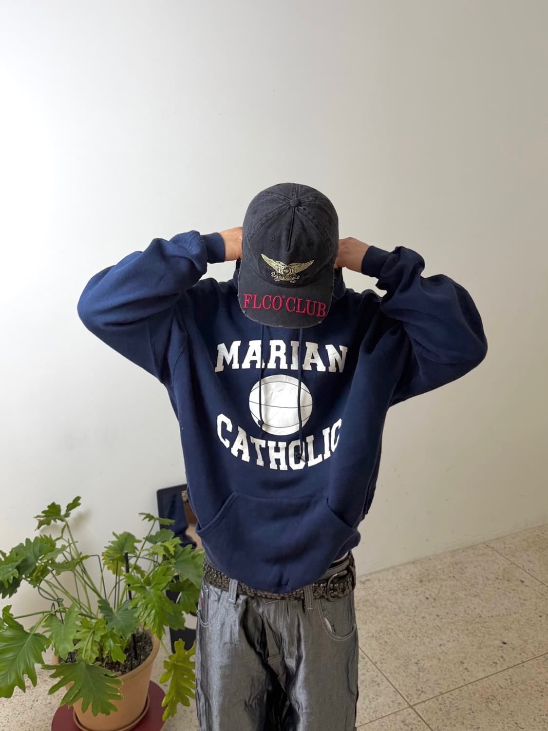 90's 러셀 후드티 네이비  상품이미지1