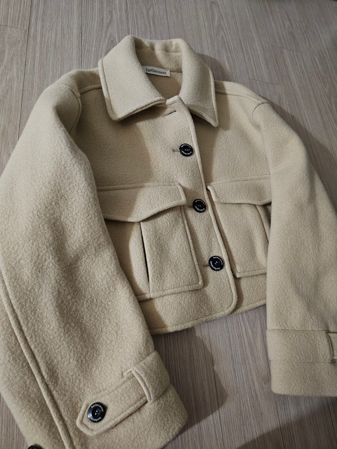 헤더먼트 포켓 울 숏 코트 상품이미지7