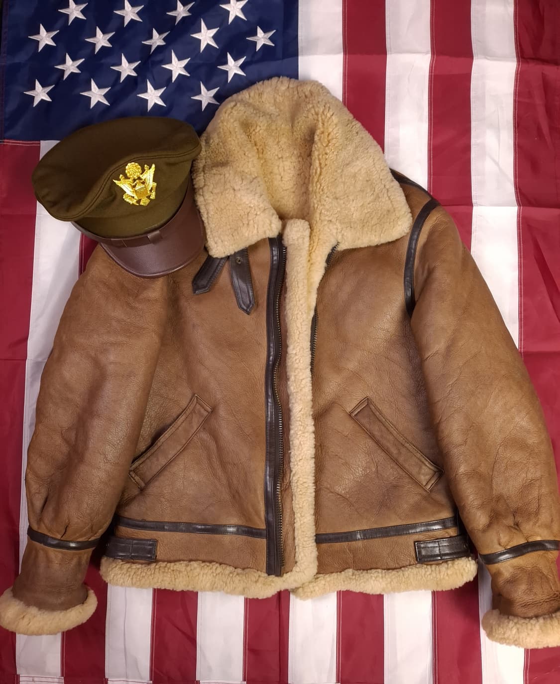 90's 국내산 미공군 B-3 TYPE 리얼레더 항공폭격기 무스탕 상품이미지2