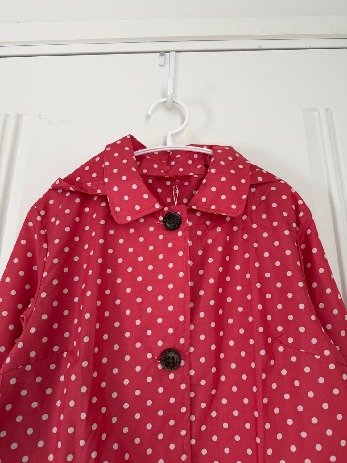 일본빈티지 핑크 도트 레인코트 상품이미지5