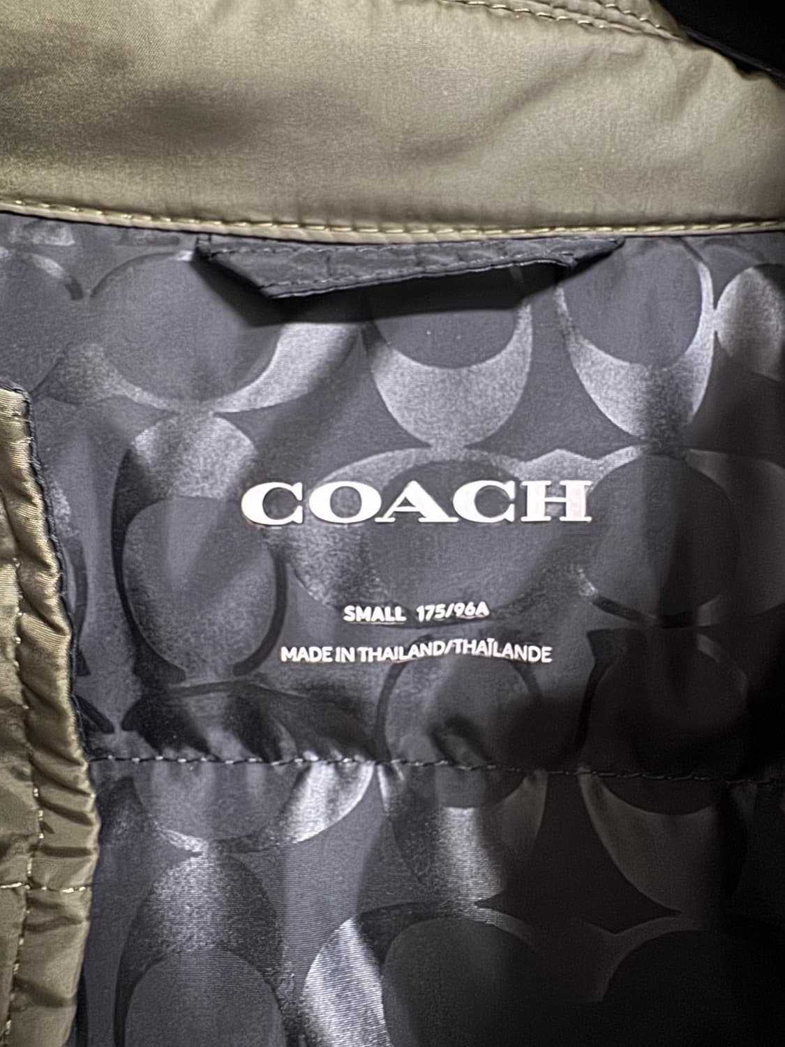 Coach 경량패딩 카키 S 상품이미지3