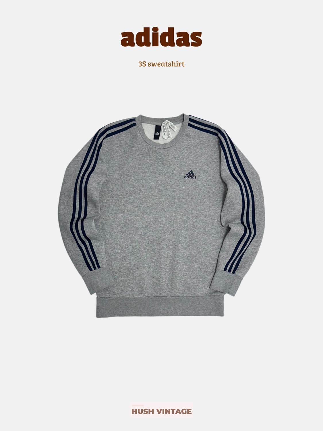 아디다스 삼선 오리지널 로고 회색 맨투맨 상품이미지1