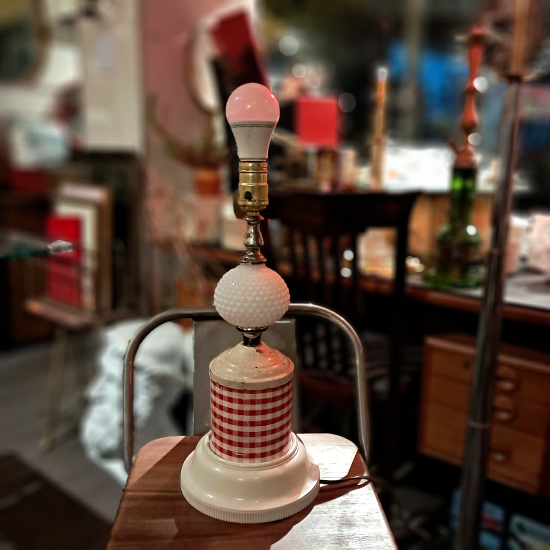 빈티지 미국 레드체크무늬 조명 상품이미지2