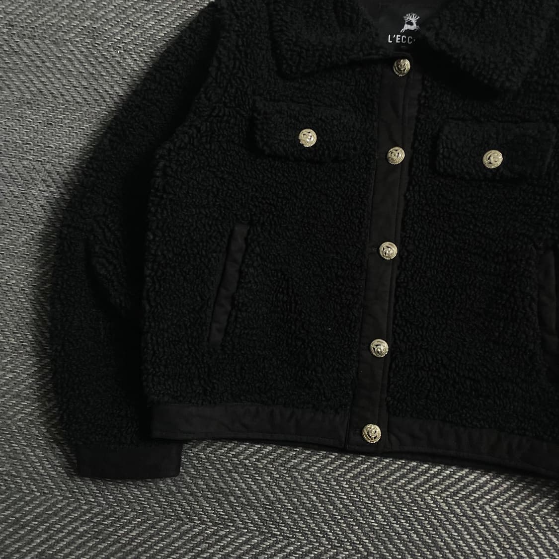 빈티지 우먼스 플리스 자켓 블랙y 4013 상품이미지3