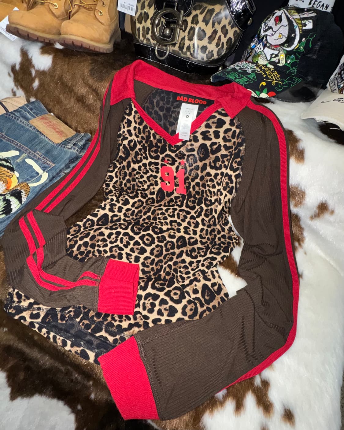 배드블러드 레오파드 롱슬리브 상품이미지1