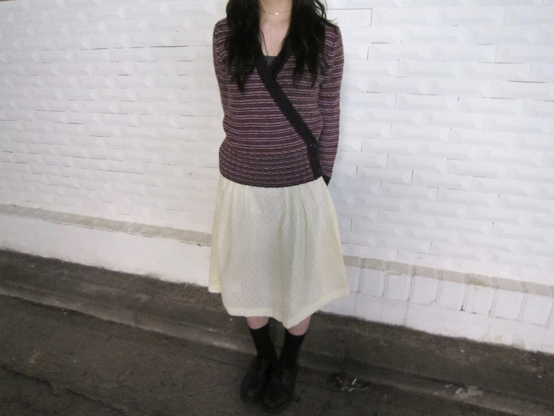 막스앤코 랩 니트 가디건 멀티 스트라이프 패턴 소매 버튼업 디테일 핑크 상품이미지2