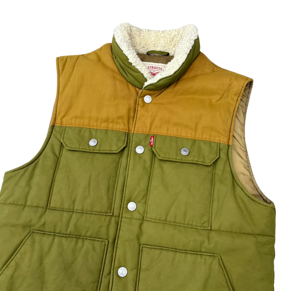 리바이스 올리브그린 배색 포켓 패딩조끼 상품이미지4