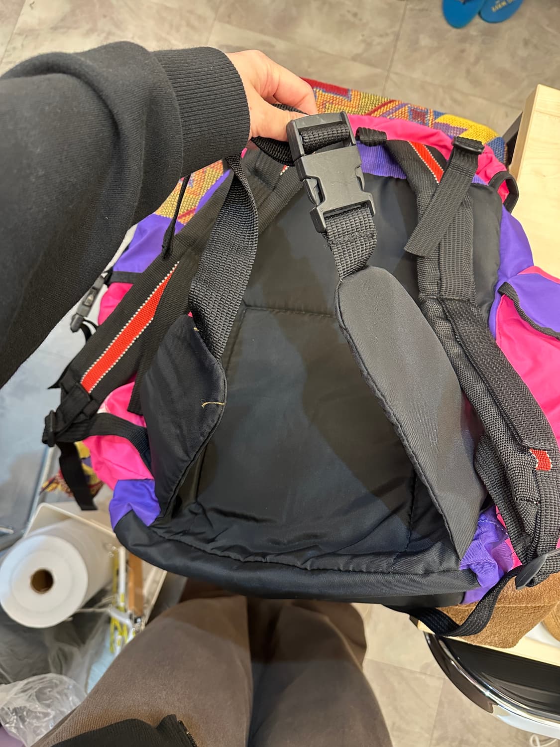 제노바 올드스쿨 캠핑 백팩 형광 핑크 상품이미지9